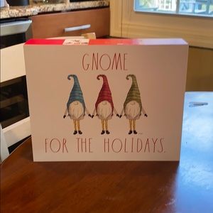 Rae Dunn gnome for the holidays wood sign